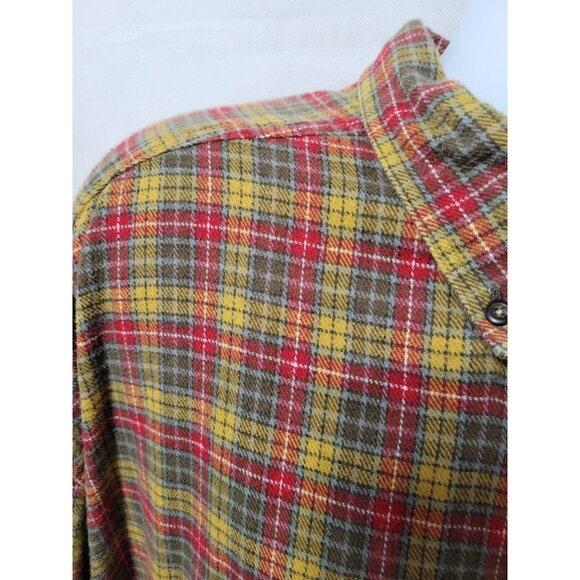 Wilderness Flannel Shirt Men's L Vintage Button Down Red Yellow Plaid Long Sleev - Picture 2 of 15